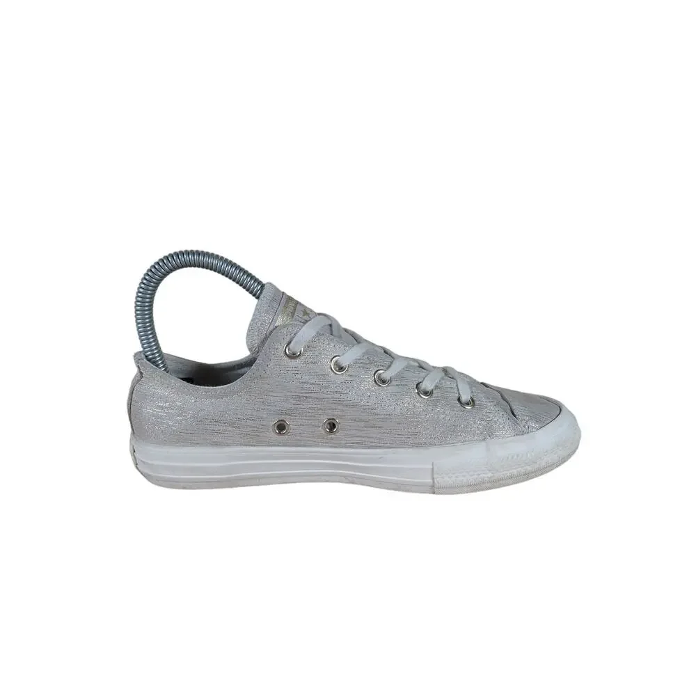Converse All - CT Egret Low Top - Sneakers - Gray/Gold - Kids Little Girl's - 6